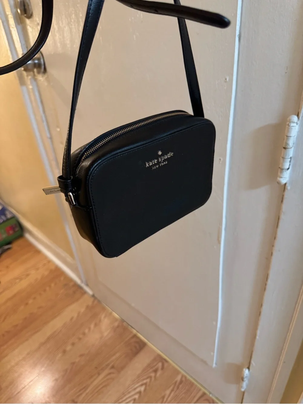 kate spade Black Leather Compact Crossbody Messenger